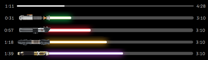 lighsaber seek bars spotify